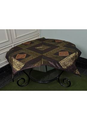 Lalhaveli Decorative Peacock Work Design Square Silk Table Cloths 35 X 35 Inches 1