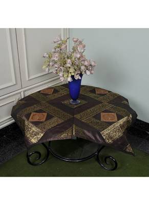 Lalhaveli Decorative Peacock Work Design Square Silk Table Cloths 35 X 35 Inches 2