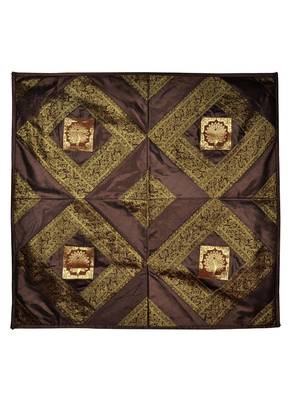 Lalhaveli Decorative Peacock Work Design Square Silk Table Cloths 35 X 35 Inches 4