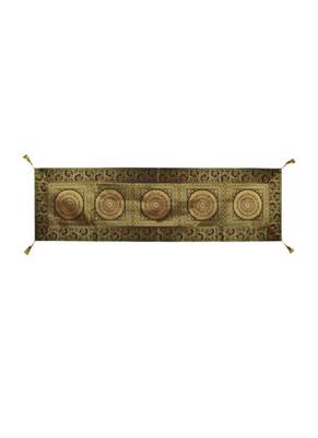 Lal Haveli Black Mandala Design Silk Table Runner 60 x 16 inch 1