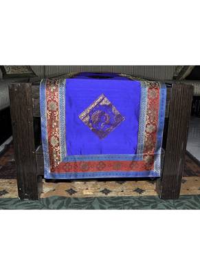 Lalhaveli Handmade Peacock Work Design Silk Center Table Runner 60 X 16 Inches 3