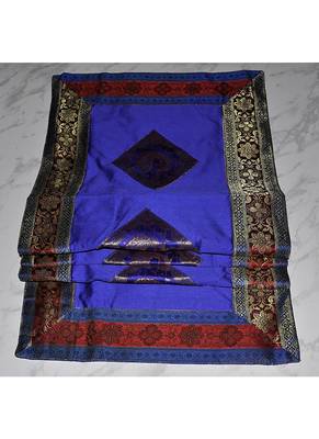 Lalhaveli Handmade Peacock Work Design Silk Center Table Runner 60 X 16 Inches 4