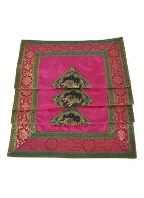 Jaipuri Handmade Elephant Work Decorative Silk Table Runner 60 X 16 Inches 3