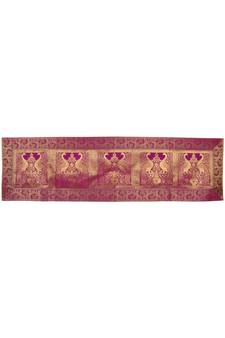 Handcrafted Peacock Work Design Rajasthani Silk Table Runner 60 X 16 Inch
