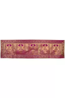 Handcrafted Peacock Work Design Rajasthani Silk Table Runner 60 X 16 Inch