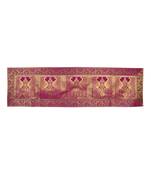 Handcrafted Peacock Work Design Rajasthani Silk Table Runner 60 X 16 Inch