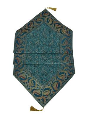 Lal Haveli Green Silk Table Runner Wedding Party Table Decorations/Birthday Parties 60 x 16 inch 3