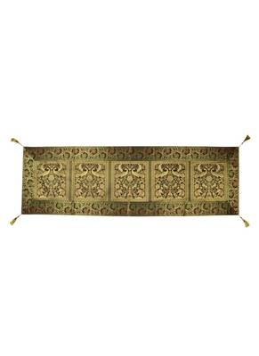 Lal Haveli Peacock & Elephant Design Silk Table Runner 60 x 16 inch 1