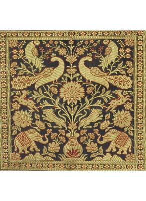 Lal Haveli Peacock & Elephant Design Silk Table Runner 60 x 16 inch 2