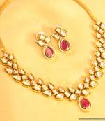 Ruby Kundan Meenakari Necklace Set