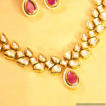 Ruby Kundan Meenakari Necklace Set 2