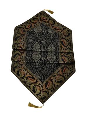 Lal Haveli Black Silk Table Runner for Wedding Decoration Bright Silk and Smooth Fabric Party Table Runner 60 X 16 inch 3