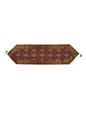 Lal Haveli Rectangle Shape Maroon Color Silk Fabric Decorative Table Runner for Wedding Party Table Decor 60 X 16 inch 1