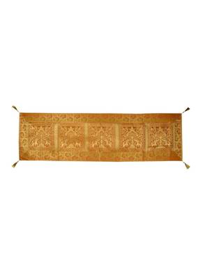 Lal Haveli Elephant & Peacock Design Silk Fabric Dining Table Runner 60 X 16 inch 1