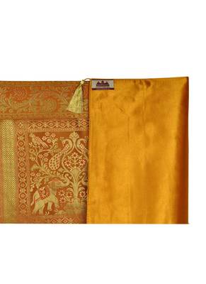 Lal Haveli Elephant & Peacock Design Silk Fabric Dining Table Runner 60 X 16 inch 4