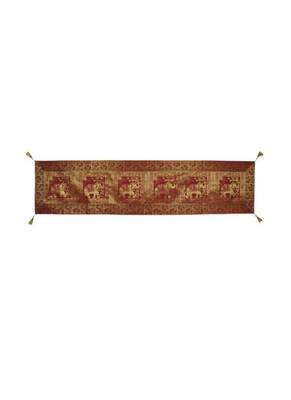 Lal Haveli Elephant Design Silk Fabric Dining Table Decoration Table Runner 72 x 16 inch 1