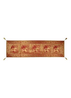Lal Haveli Elephant Design Silk Fabric Kitchen Dining Table Runner 60 x 16 inch 1