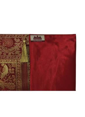 Lal Haveli Elephant & Peacock Design Silk Fabric Table Decorations Table Runner 72 x 16 inch 4