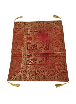 Lal Haveli Elephant Design Silk Fabric Kitchen Dining Table Runner 60 x 16 inch 3