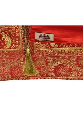 Lal Haveli Red Color Peacock & Elephant Design Silk Table Runner 60 x 16 inch 4