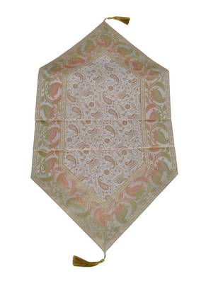 Lal Haveli Home Decor Handmade Paisley Design Table Decor Green Table Runner 60 x 16 inch 3