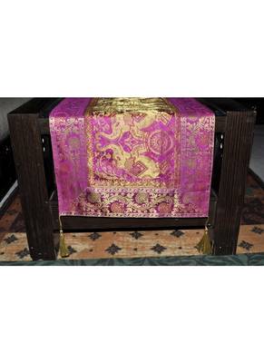 Lal Haveli Rajasthani Handmade Silk Table Runner for Room Decorative 60 X 16 Inches 4