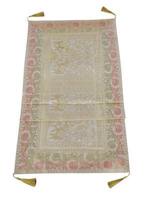 Lal Haveli Elephant & Peacock Design Kitchen Dining Table Decor Silk Table Runner 72 x 16 inch 3