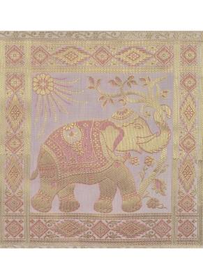 Lal Haveli White Elephant Design Silk Center Table Runner 72 x 16 inch 2