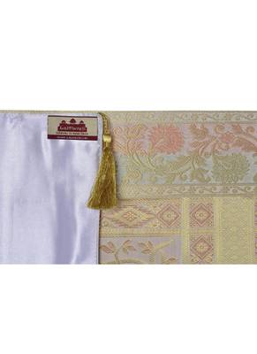 Lal Haveli White Elephant Design Silk Center Table Runner 72 x 16 inch 4