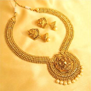 Antique Temple Jewellery Pearl Necklace Set 1