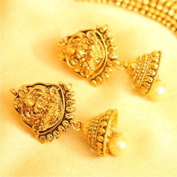 Antique Temple Jewellery Pearl Necklace Set 3