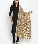 Cream Nazneen Phulkari Work Dupatta