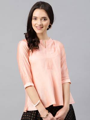 Peach Women's Ulfat - chanderi A-Line Tunic 1