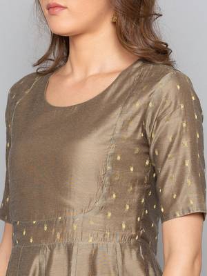 Mud Grey kalidar kurta with Trousers 5