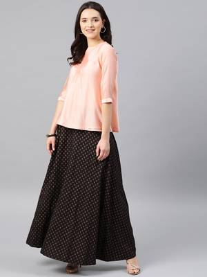 Peach Women's Ulfat - chanderi A-Line Tunic 2