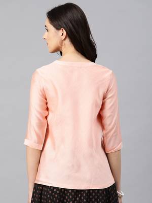 Peach Women's Ulfat - chanderi A-Line Tunic 3