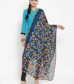 Navy Blue Nazneen Phulkari Work Dupatta