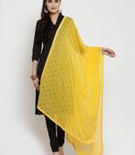 Yellow Nazneen Karachi Work Dupatta
