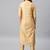 Beige Women's Chinese collar kurta in Chanderi fabric