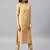 Beige Women's Chinese collar kurta in Chanderi fabric