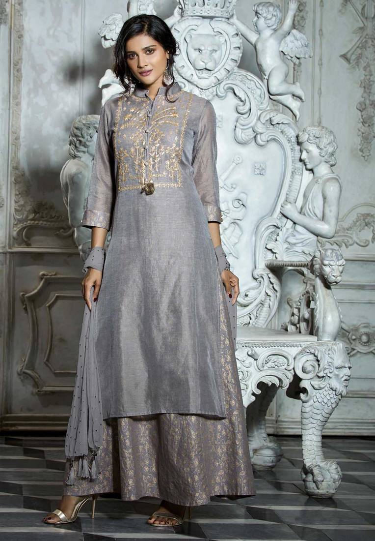 gold dress grey suit Light Grey Suit & Gold Tie