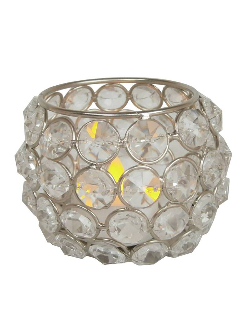 This round crystal glass for tea light holder made of crystal.Available