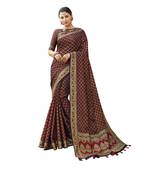 Black woven banarasi saree with blouse