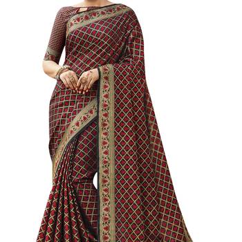 Black woven banarasi saree with blouse 4