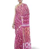 Purple Hand Woven Cotton Saree