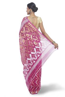 Purple Hand Woven Cotton Saree 3