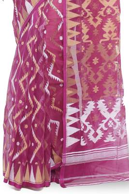 Purple Hand Woven Cotton Saree 4