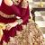Dark-red embroidered georgette anarkali salwar with dupatta