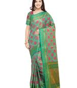 Blue Woven Art Silk Saree With Blouse