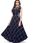 Blue printed rayon kurti